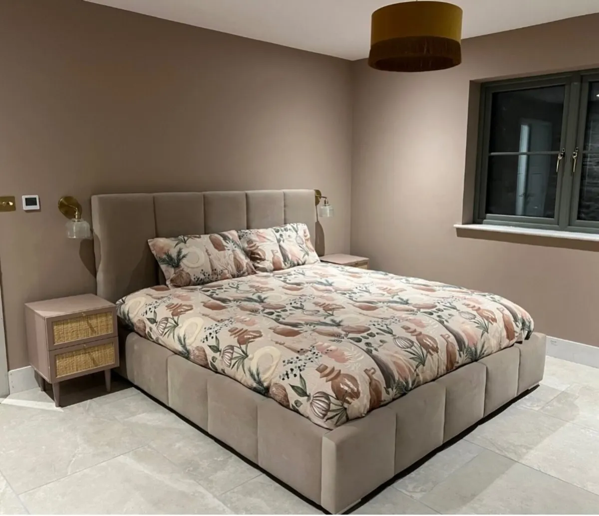 Super King bed frame in Beige - Image 1