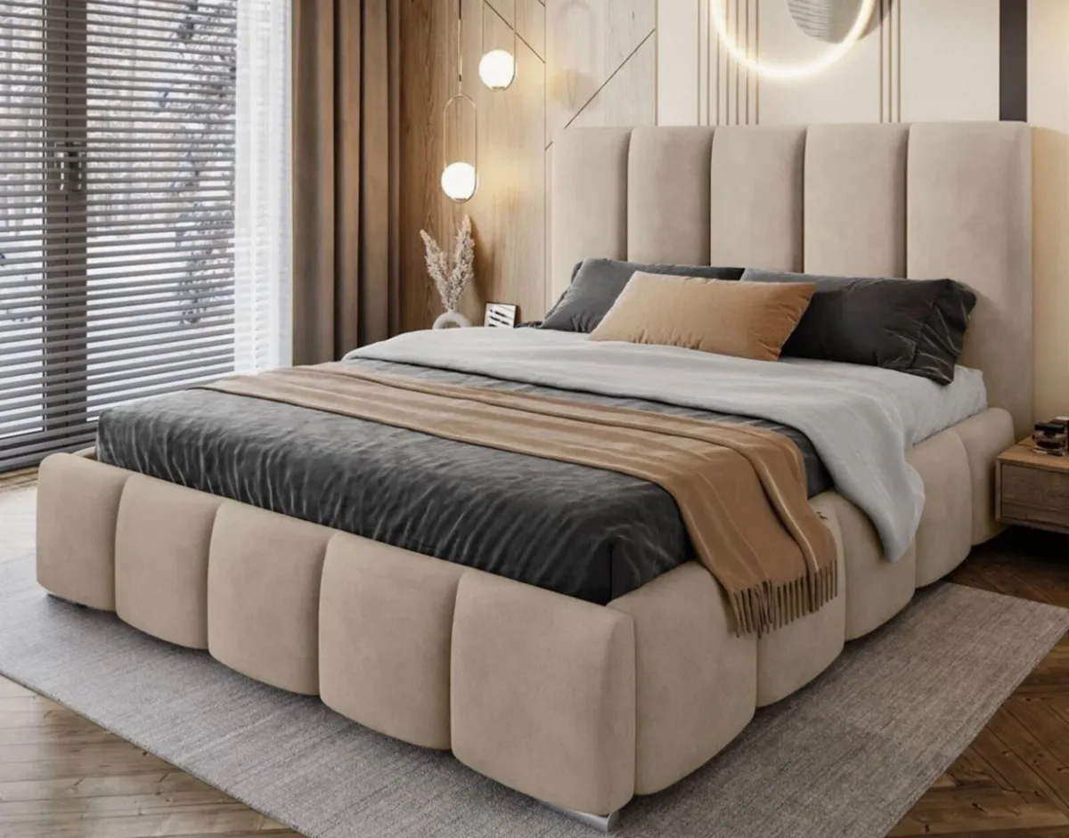 Super King bed frame in Beige - Image 3