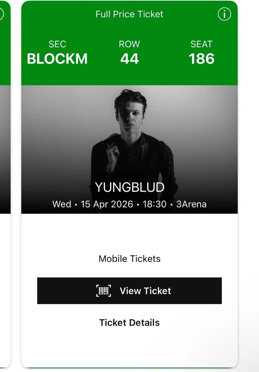 Yungblud tickets x 2 - Wed 15th April