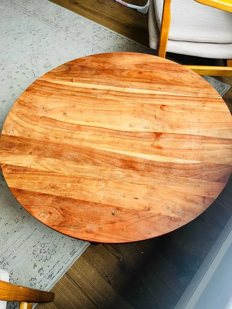 Wooden Coffee Table 90 CM Diameter - Image 1