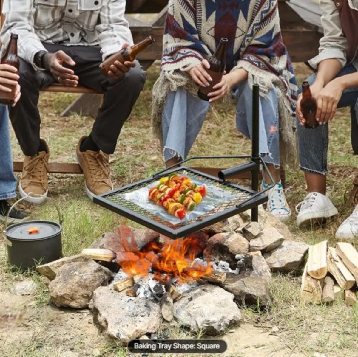 Swivel Campfire Grill Heavy Duty Steel Open Fire - Image 4