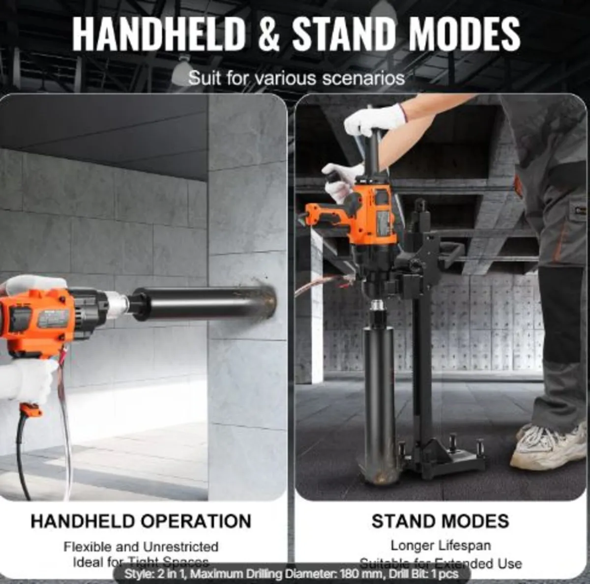 Core Drill Machine 2.03-18 cm Dia 2600W Handheld - Image 2