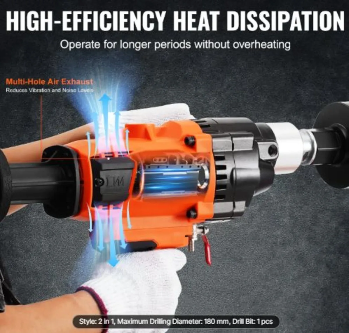 Core Drill Machine 2.03-18 cm Dia 2600W Handheld - Image 3