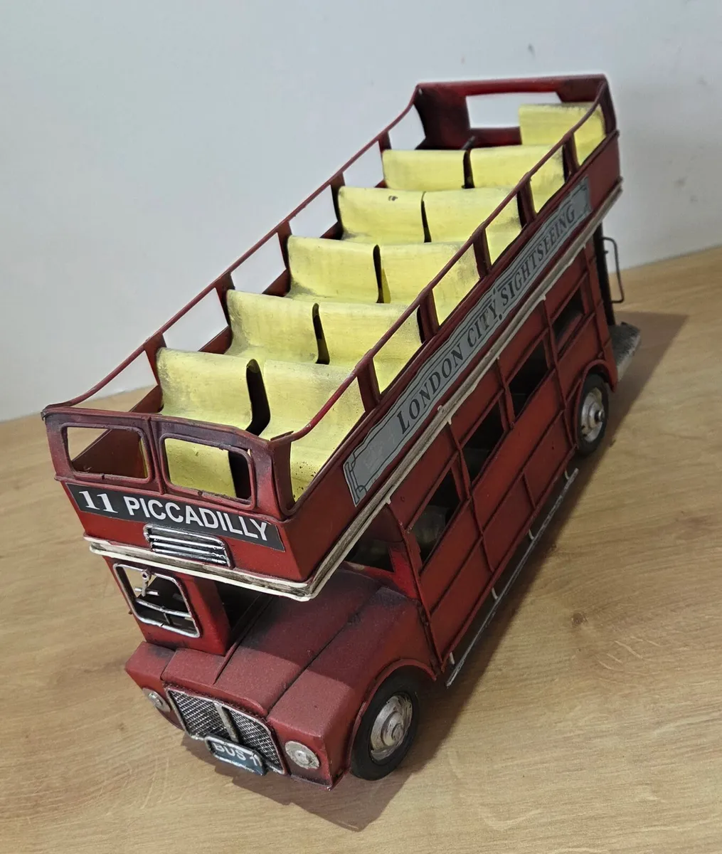 Open Top London Bus Ornament - Red - Image 1