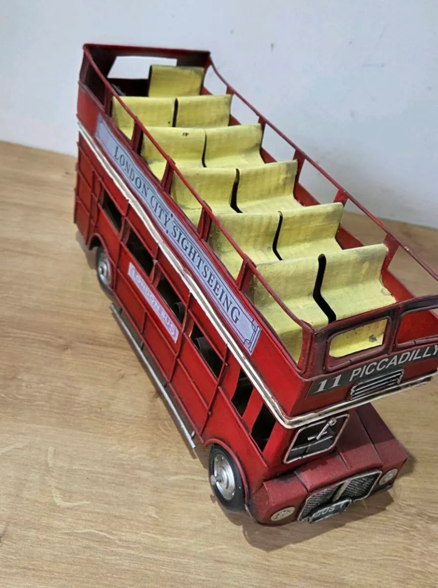 Open Top London Bus Ornament - Red - Image 2