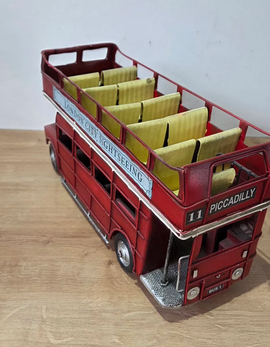 Open Top London Bus Ornament - Red - Image 3