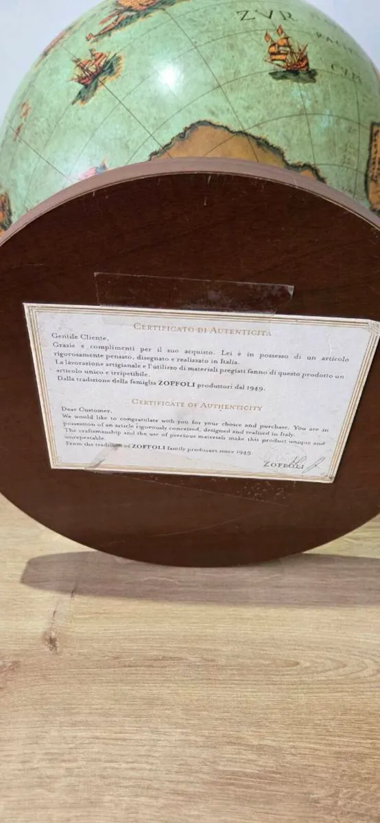 Zoffoli Italian Antique Globe - Image 3
