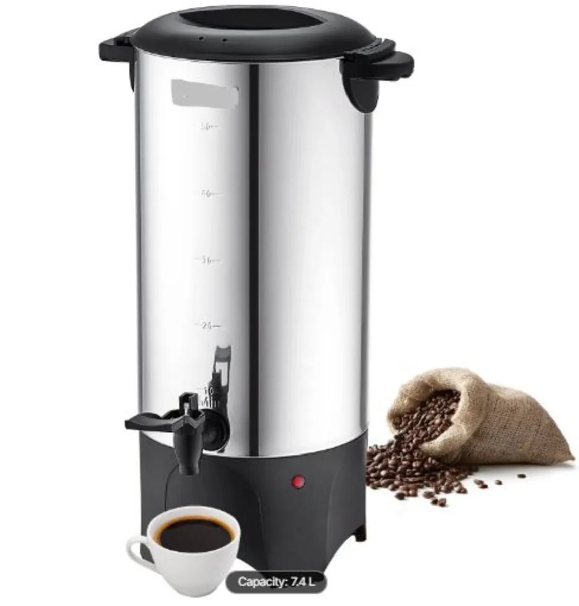 Commercial Coffee Urn, 50 Cups Stainless Steel - Image 1