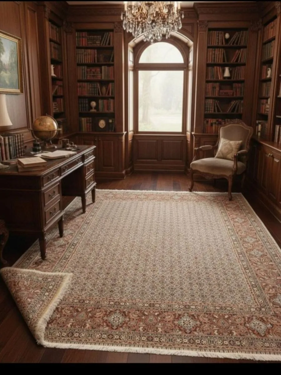 Large Squarish Perser Moud Hand Knotted Rug - Image 1