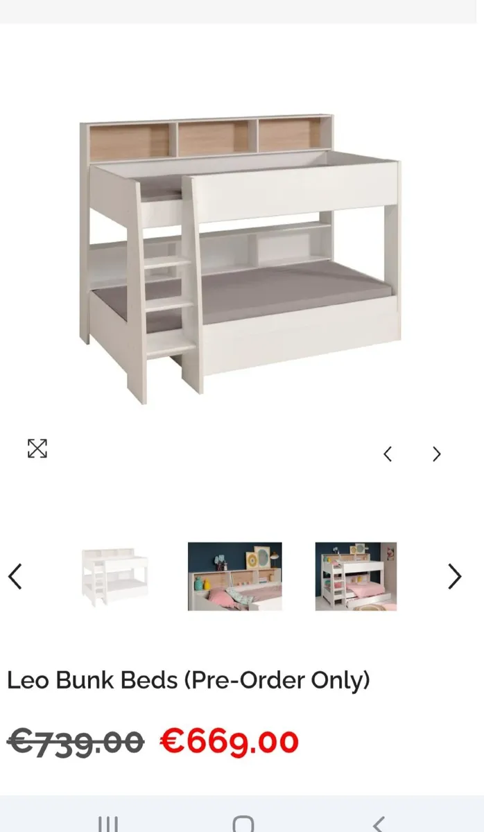 Bunk bed with shelving and underbed storage - Image 1