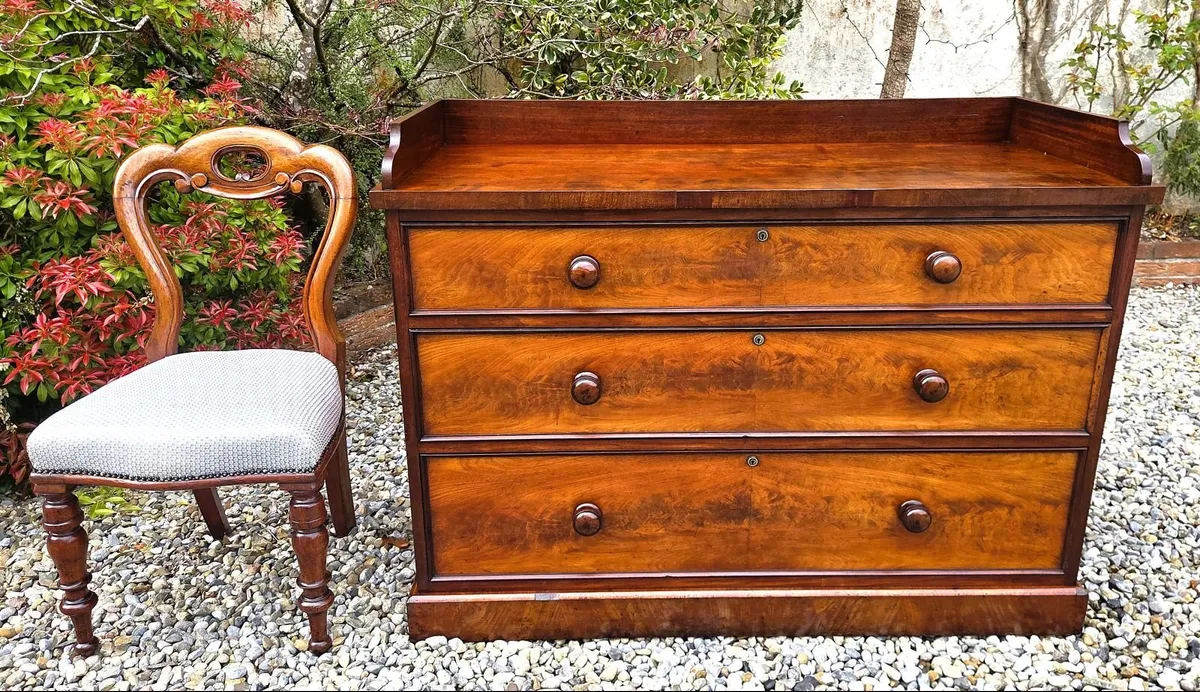 Victorian Gallery Back Chest- Circa 1860 - Image 1