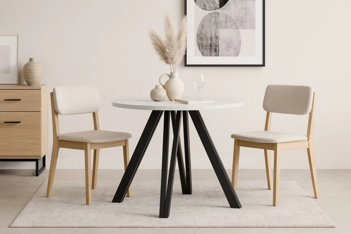 Marco Modern Extendable Round Dining Table 100-140 - Image 1
