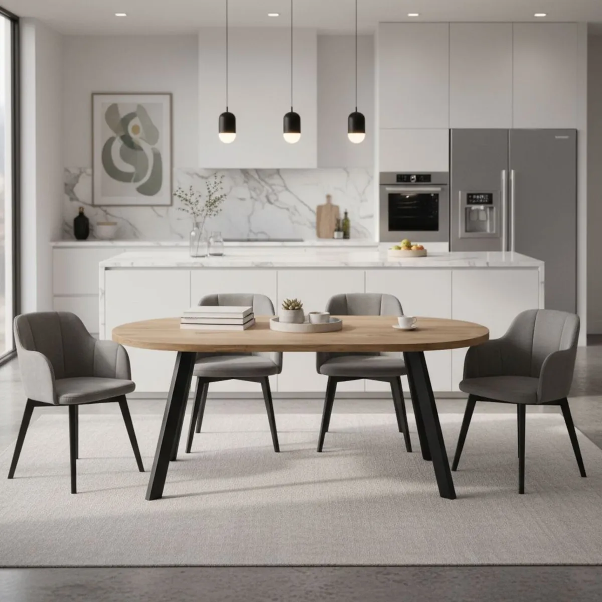 Marco Modern Extendable Round Dining Table 100-140 - Image 2