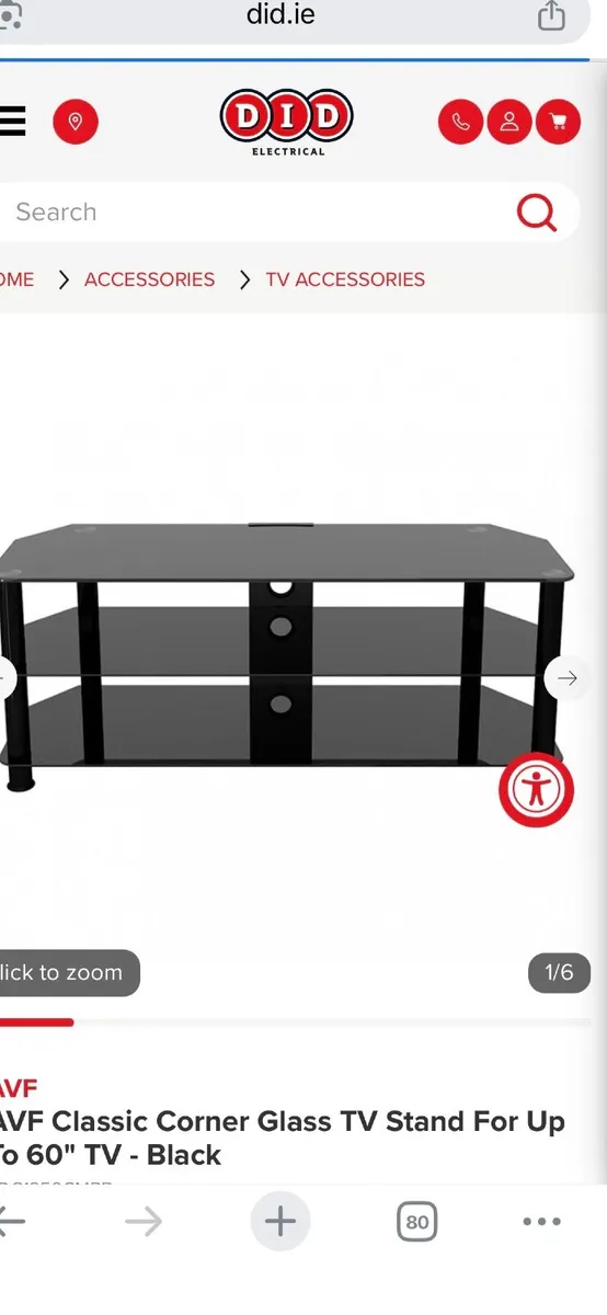 Tv stand glass black - Image 1