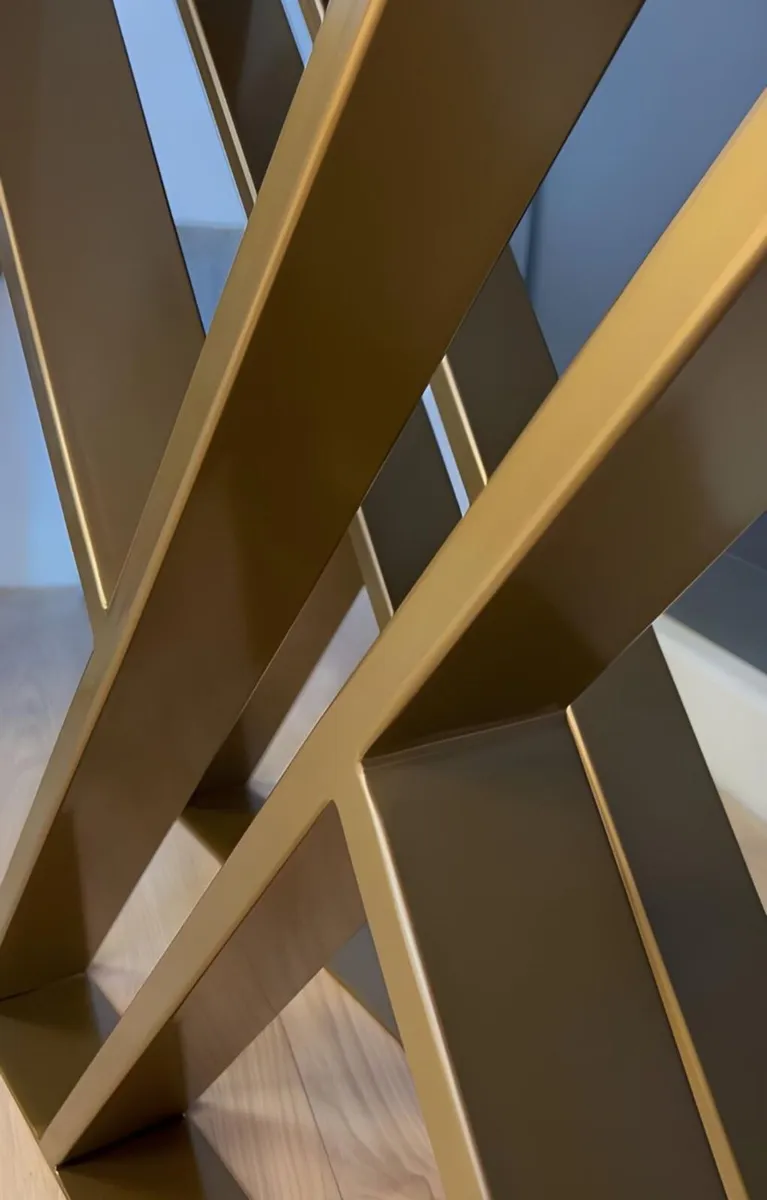 Set of 2 Gold Steel/Metal Table Legs - Image 2