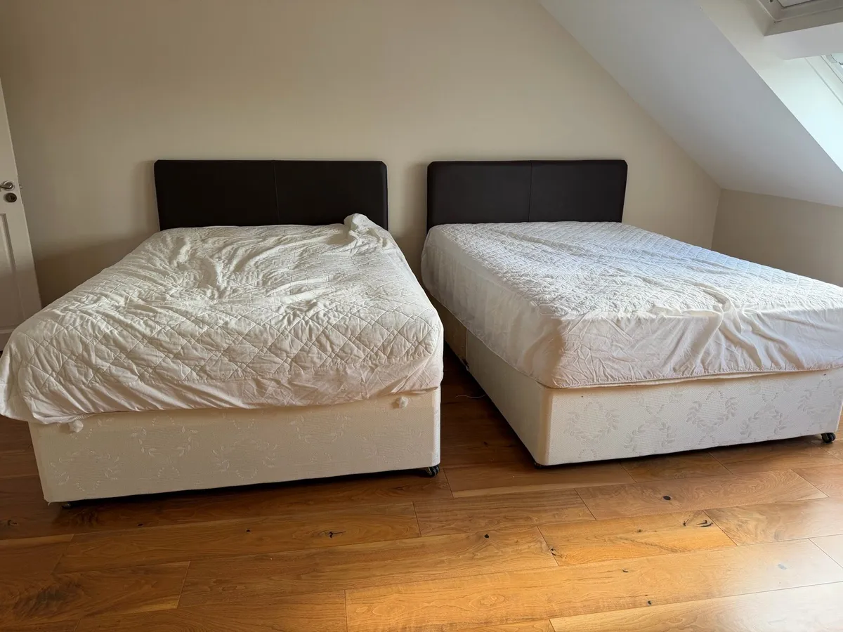 Divan bed bases and headboards for 2 beds