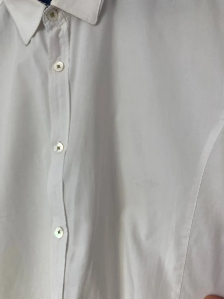 Ted Baker Men's Shirt White Blue Cuffs size 4 - Image 4