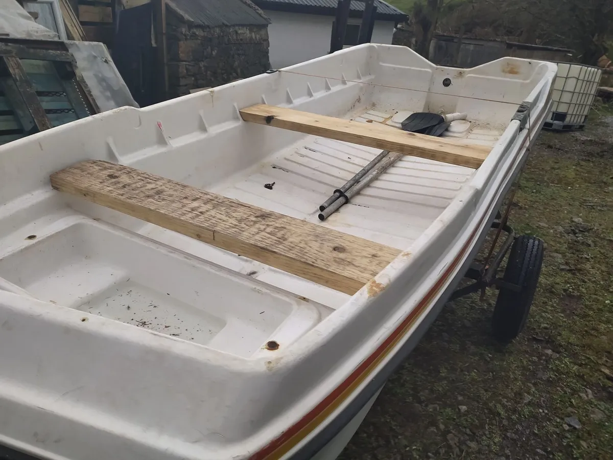 10FT DORY BOAT/TRAILER + 1959 DUCATI 2 STROKE - Image 1