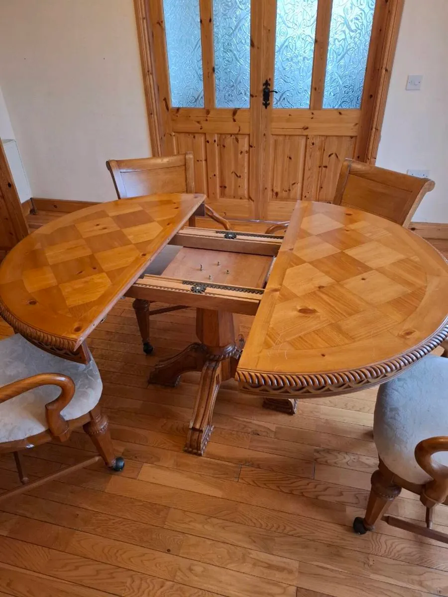 Solid Wood Extendable Table and 6 Chairs - Image 2
