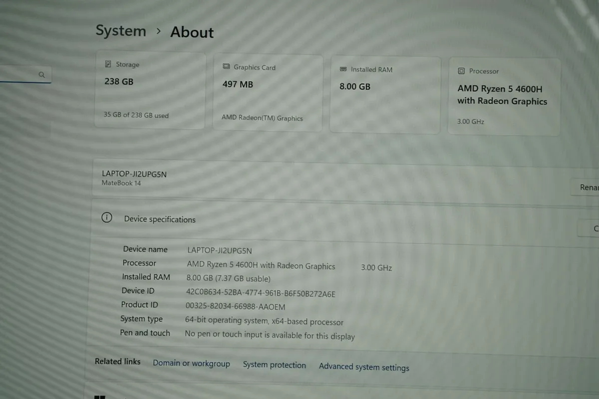 Huawei Matebook D14 14" Laptop | Ryzen 5 4600H - Image 2