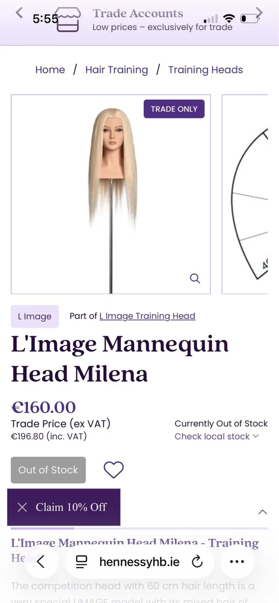 L image mannequin head Milena - Image 1