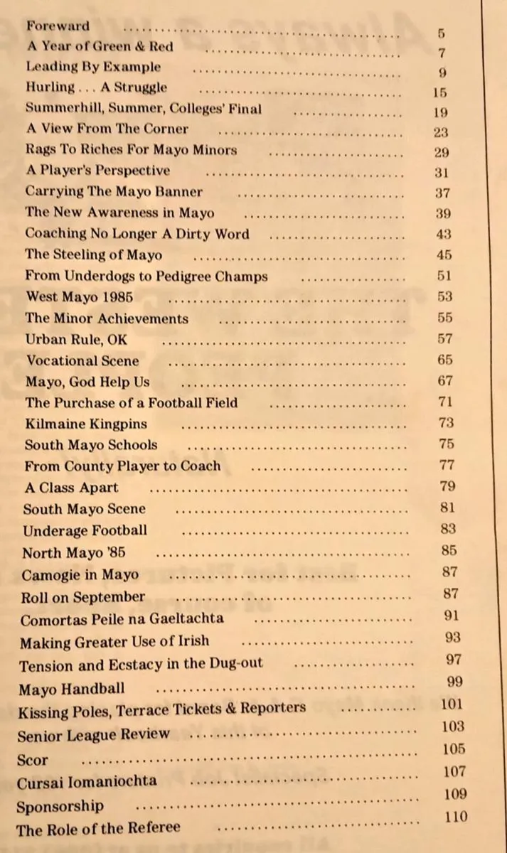 Mayo GAA Yearbook 1985 - Image 2