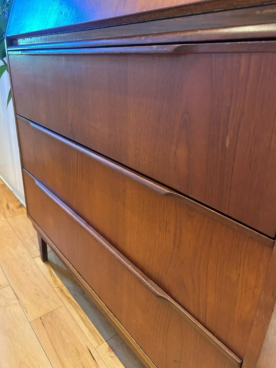 Mid century teak writing bureau retro vintage - Image 3