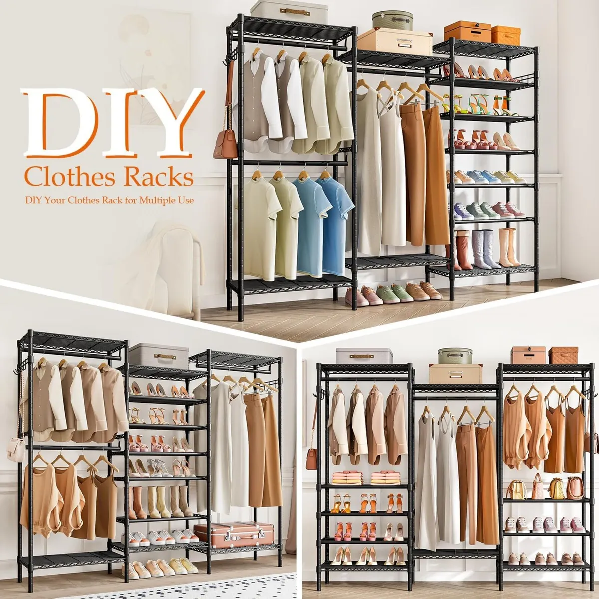 Heavy Duty Clothes Rails Free Standing Rail Coat - Image 4