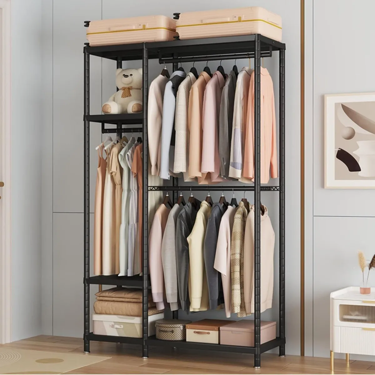 195cm Tall Heavy Duty Clothes Rail Metal Open - Image 1