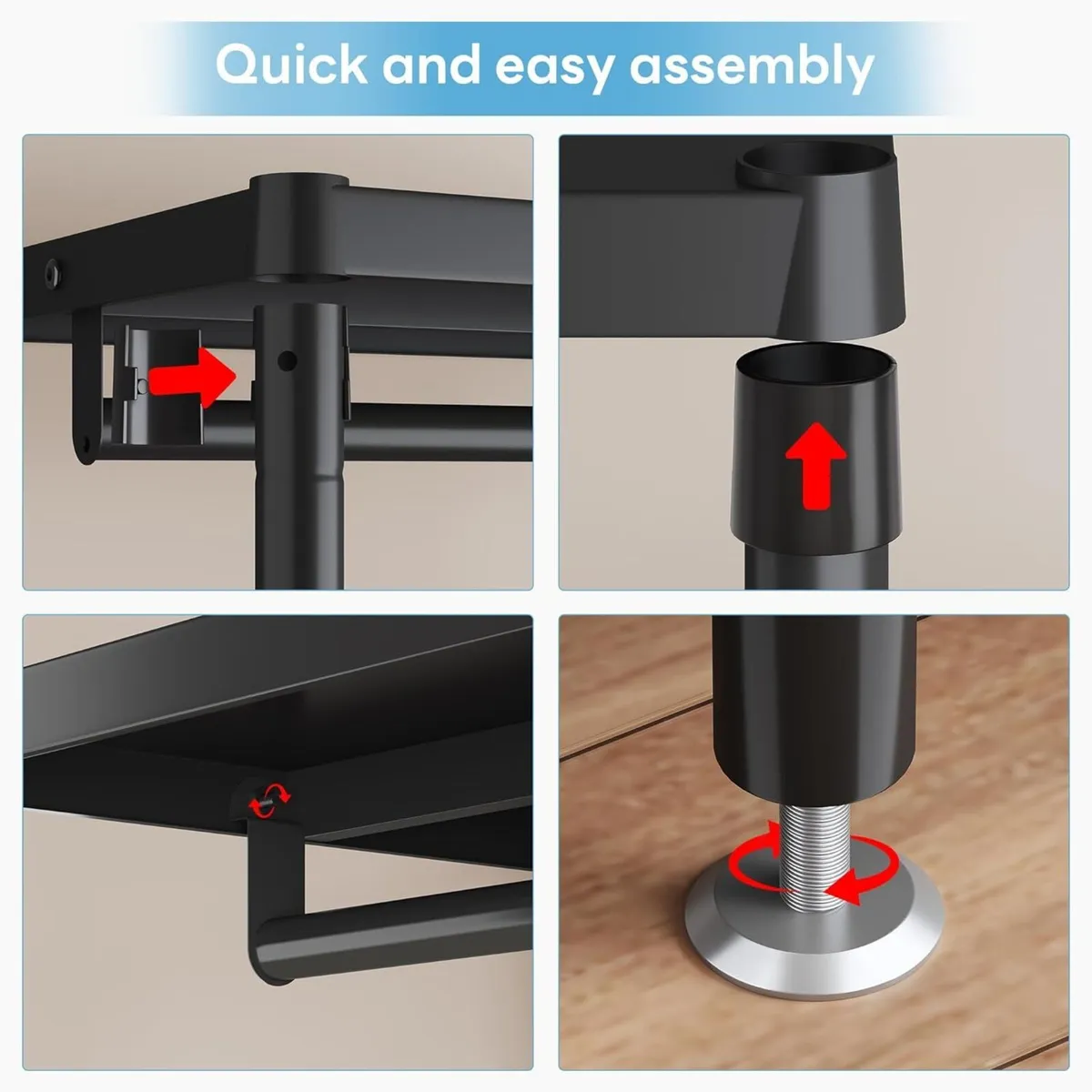 195cm Tall Heavy Duty Clothes Rail Metal Open - Image 4