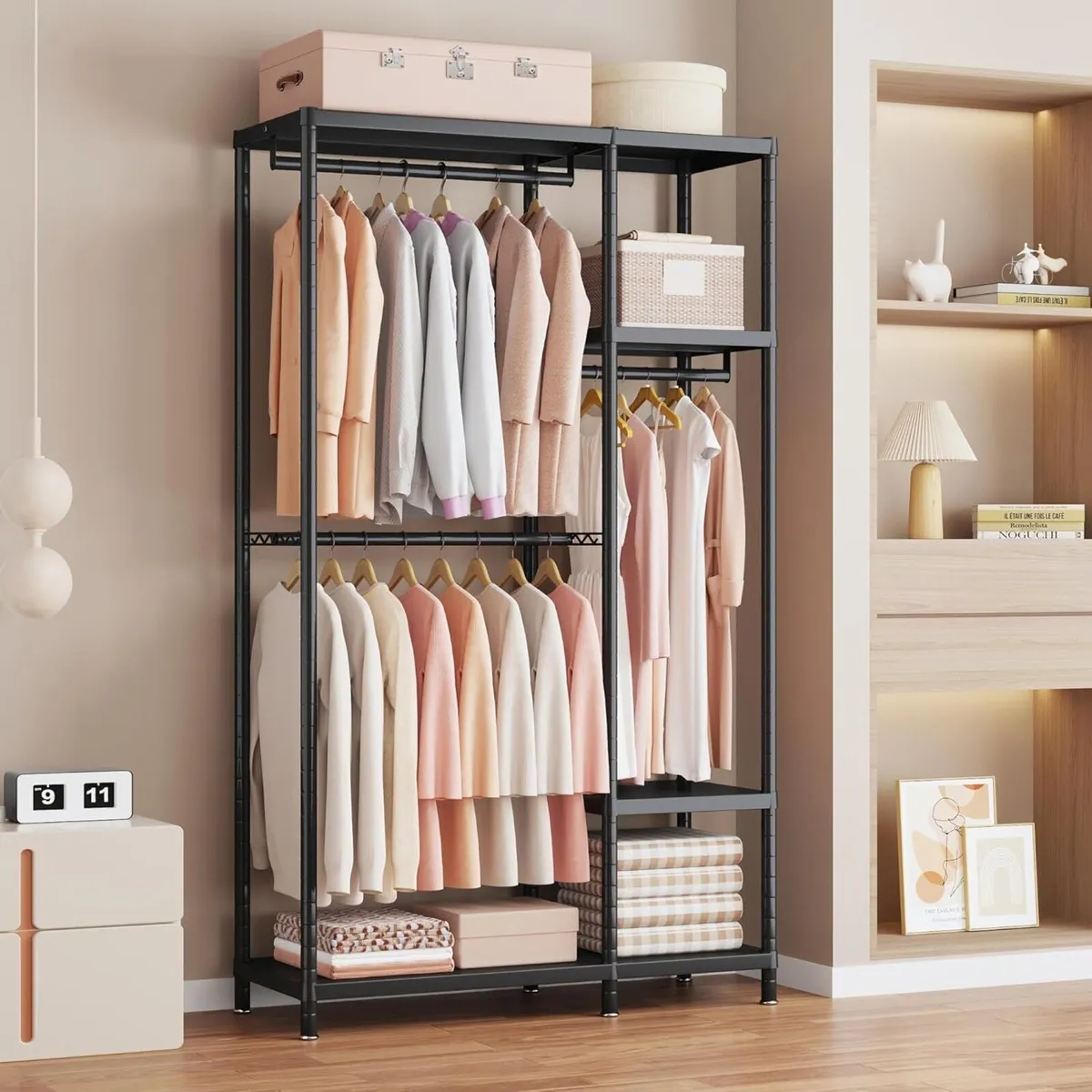 195cm Tall Heavy Duty Clothes Rail Metal Open - Image 3