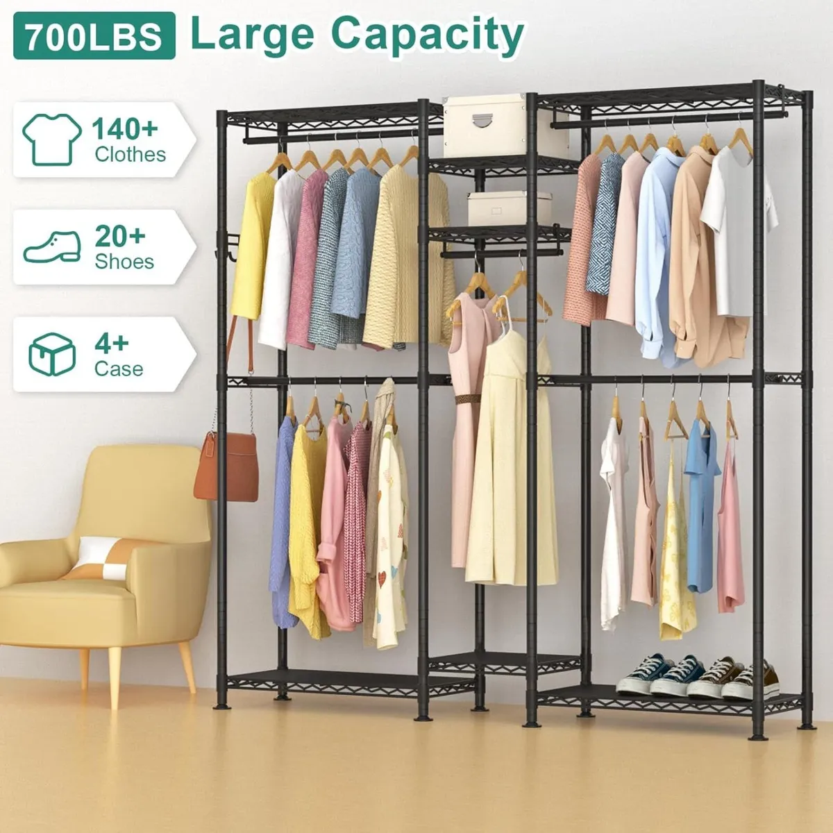Clothes Rail Rack for Hanging Adjustable Closet - Image 3