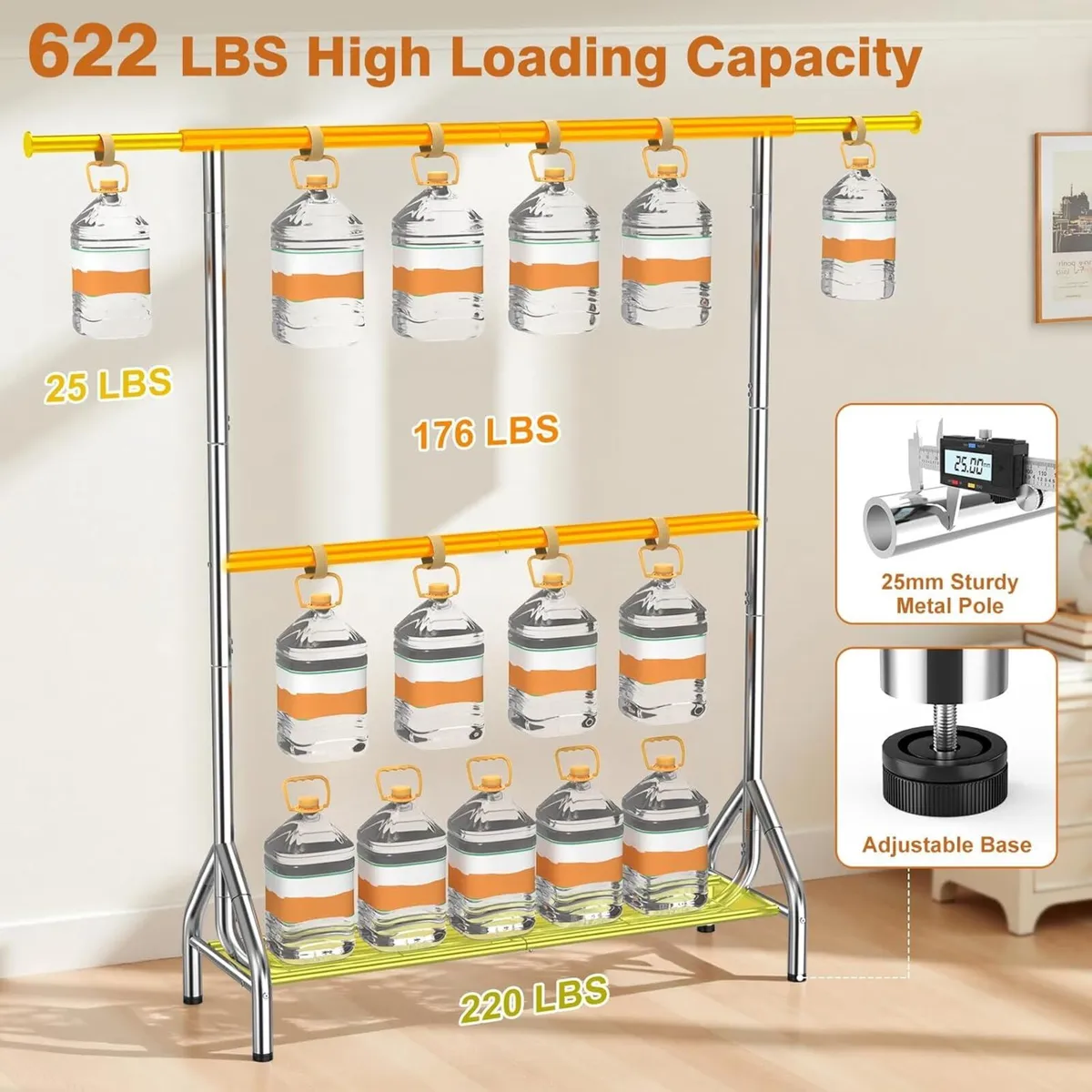 Double Clothes Rail Heavy Duty Load 280 Kg for - Image 3
