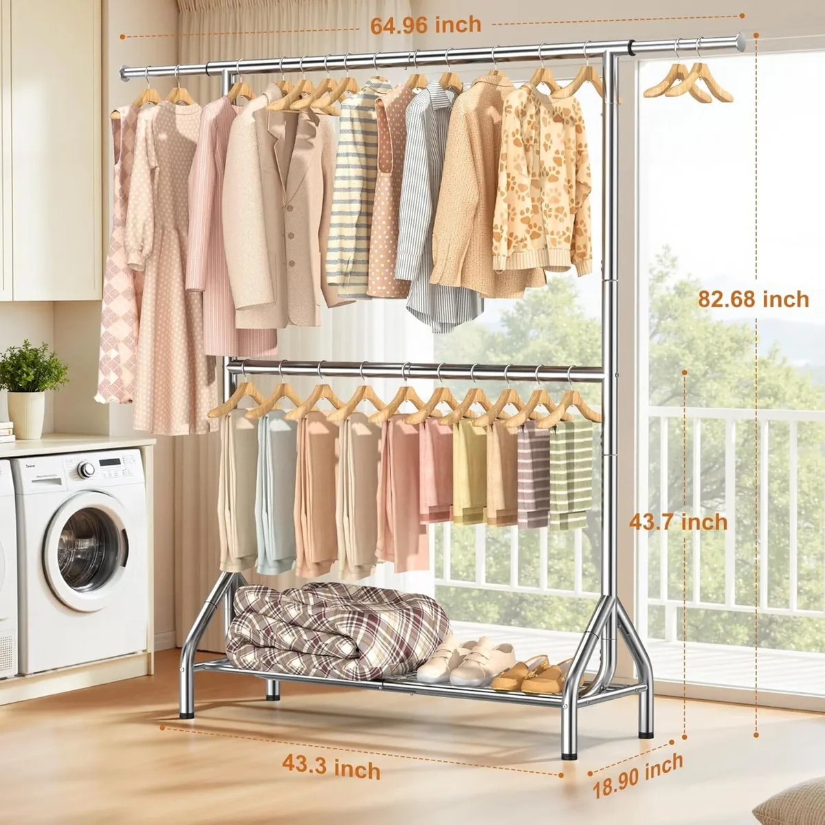 Double Clothes Rail Heavy Duty Load 280 Kg for - Image 4