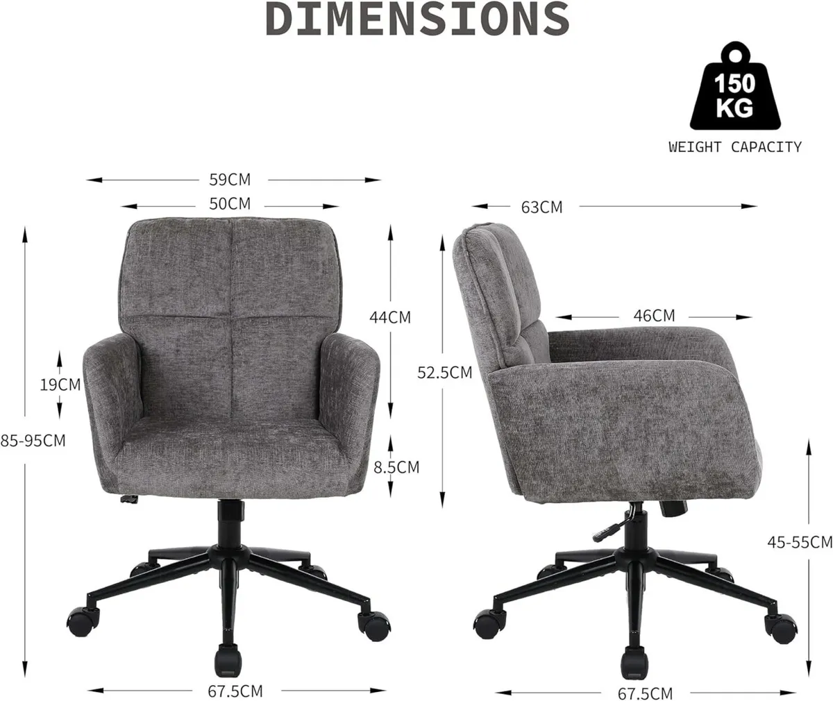 Desk Chair 360 degrees Swivel Office with - Image 3