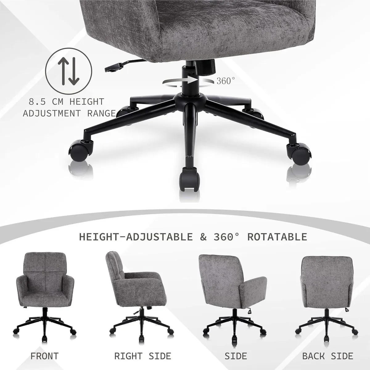 Desk Chair 360 degrees Swivel Office with - Image 4