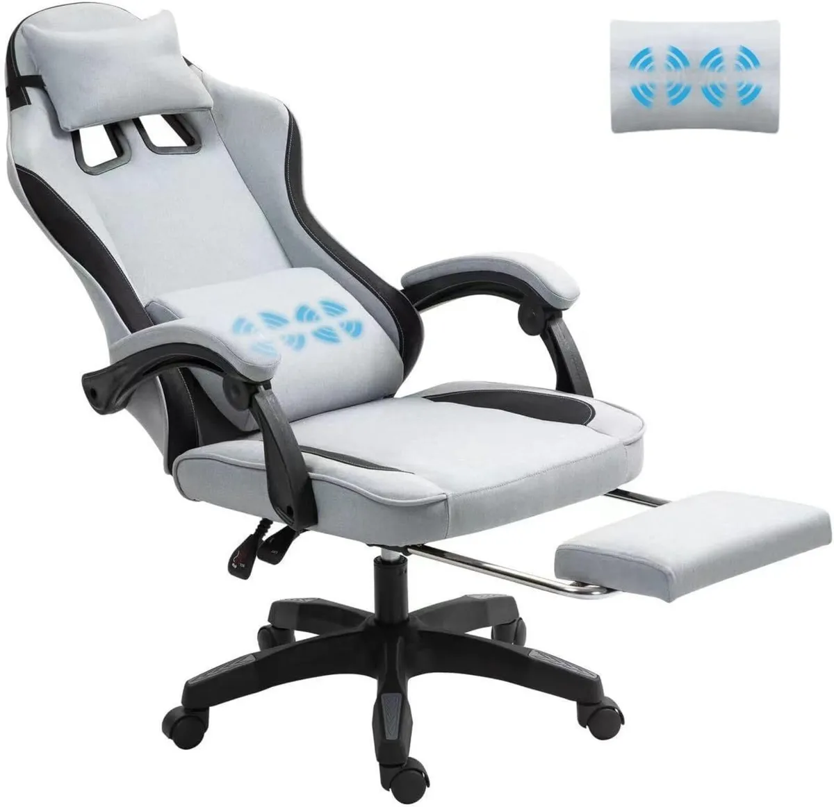 Fabric Massage Gaming Chair Ergonomic Computer - Image 1