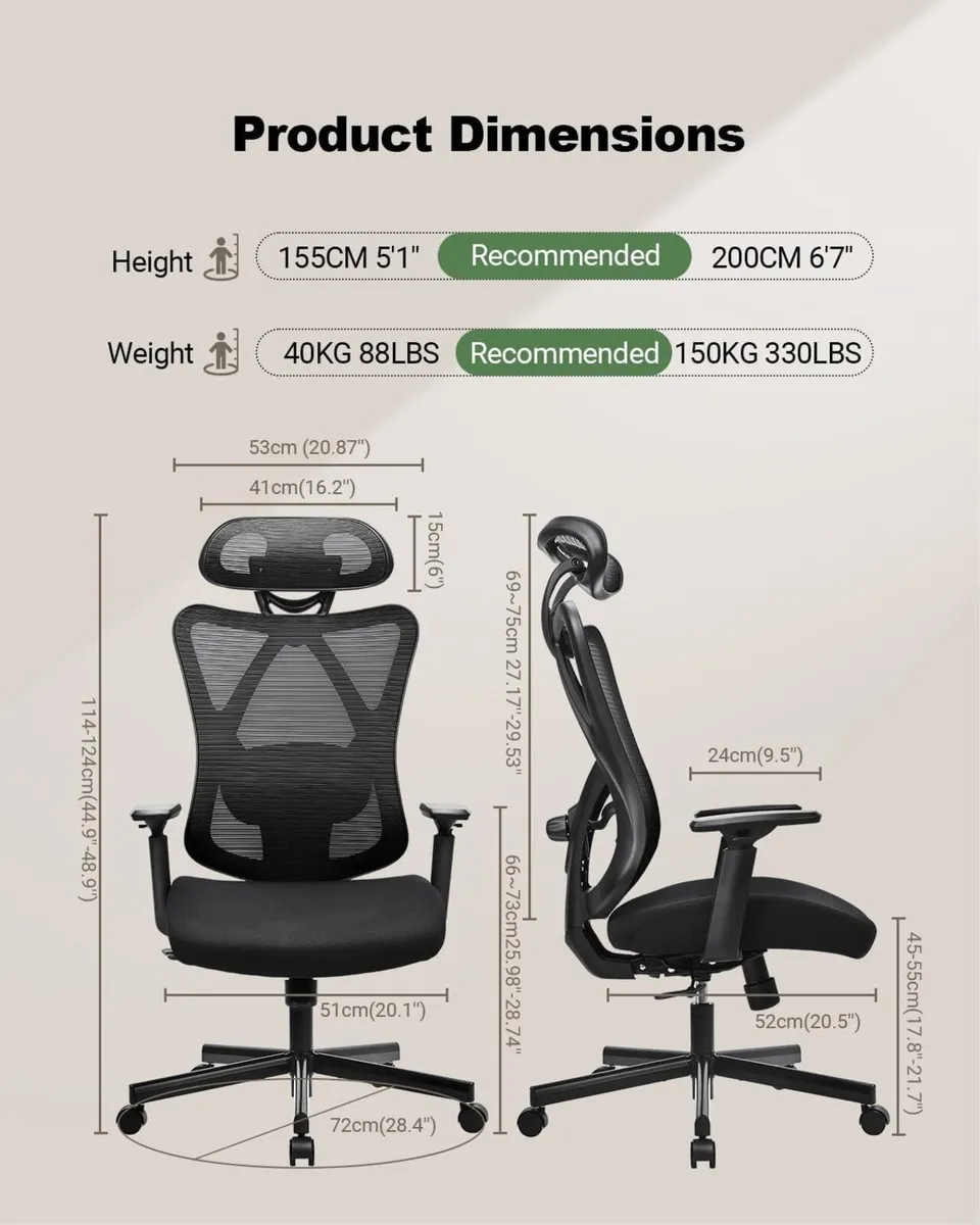Ergonomic Office Chair High Back Mesh Computer - Image 3