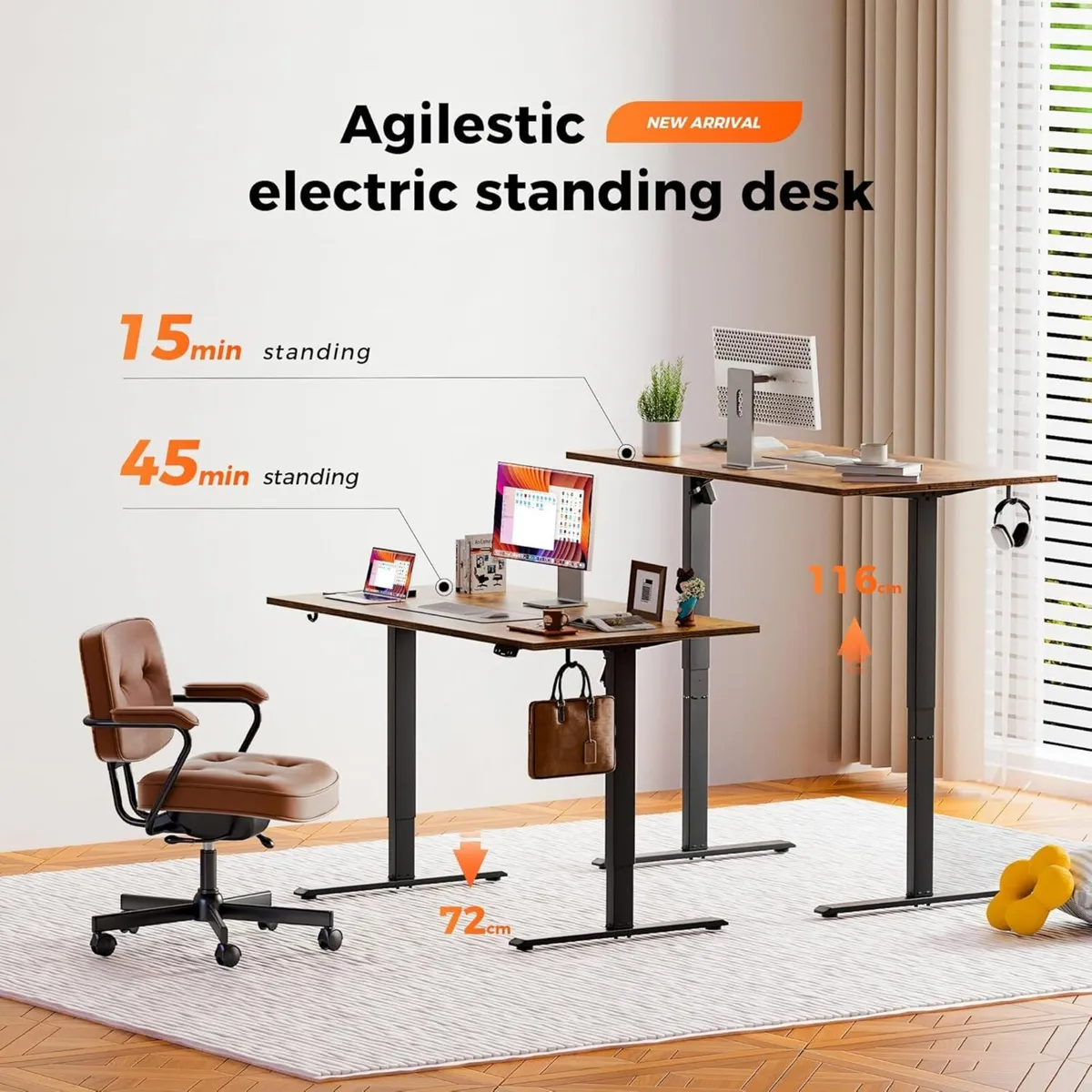 Height-Adjustable Electric Desk 120x80 cm - Image 3