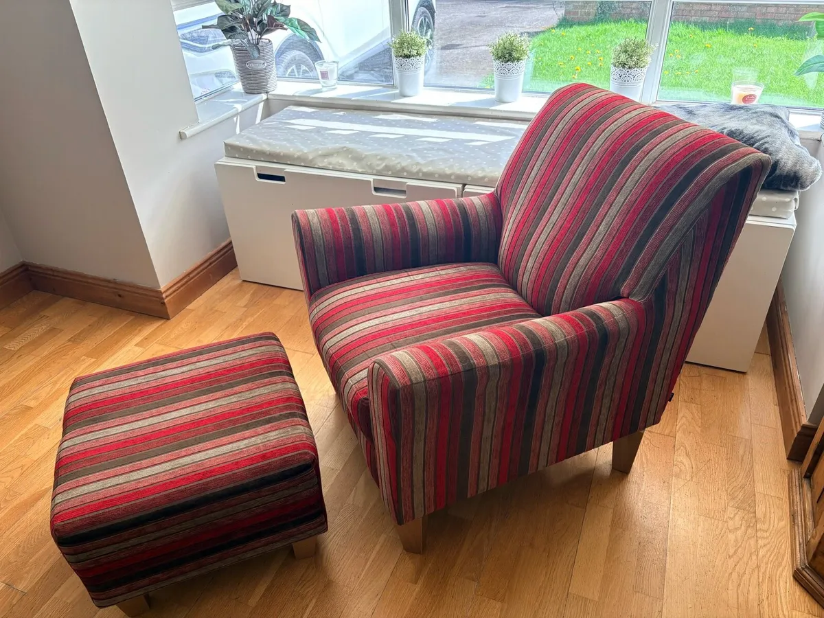 Arm Chair and Footstool - Image 1