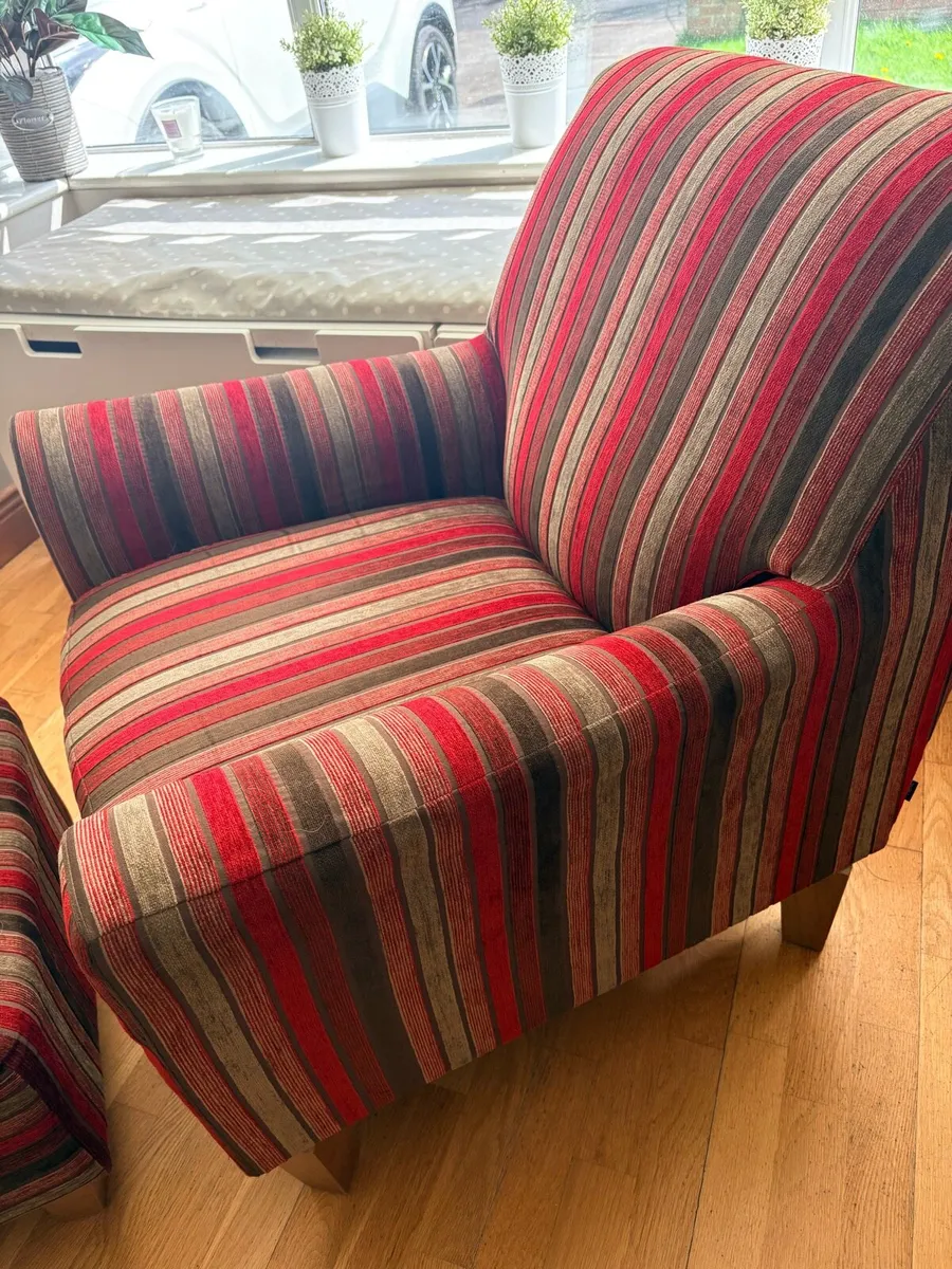 Arm Chair and Footstool - Image 2