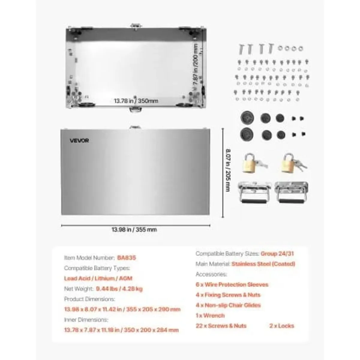 Battery Box, Group 24/31 Trolling Motor Battery Bo - Image 3
