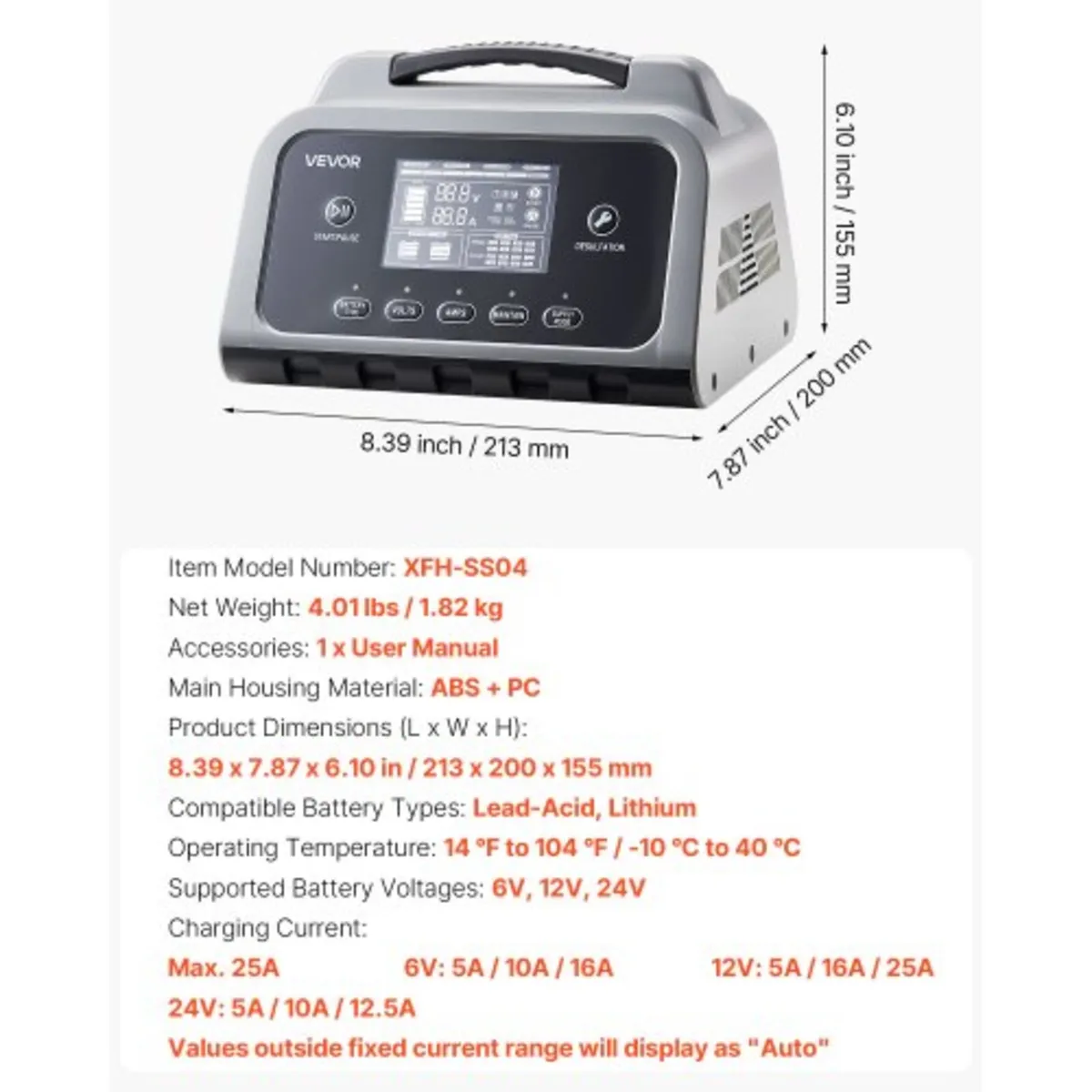 Smart Battery Charger, 25A, 6V 12V 24V Lithium LiF - Image 3