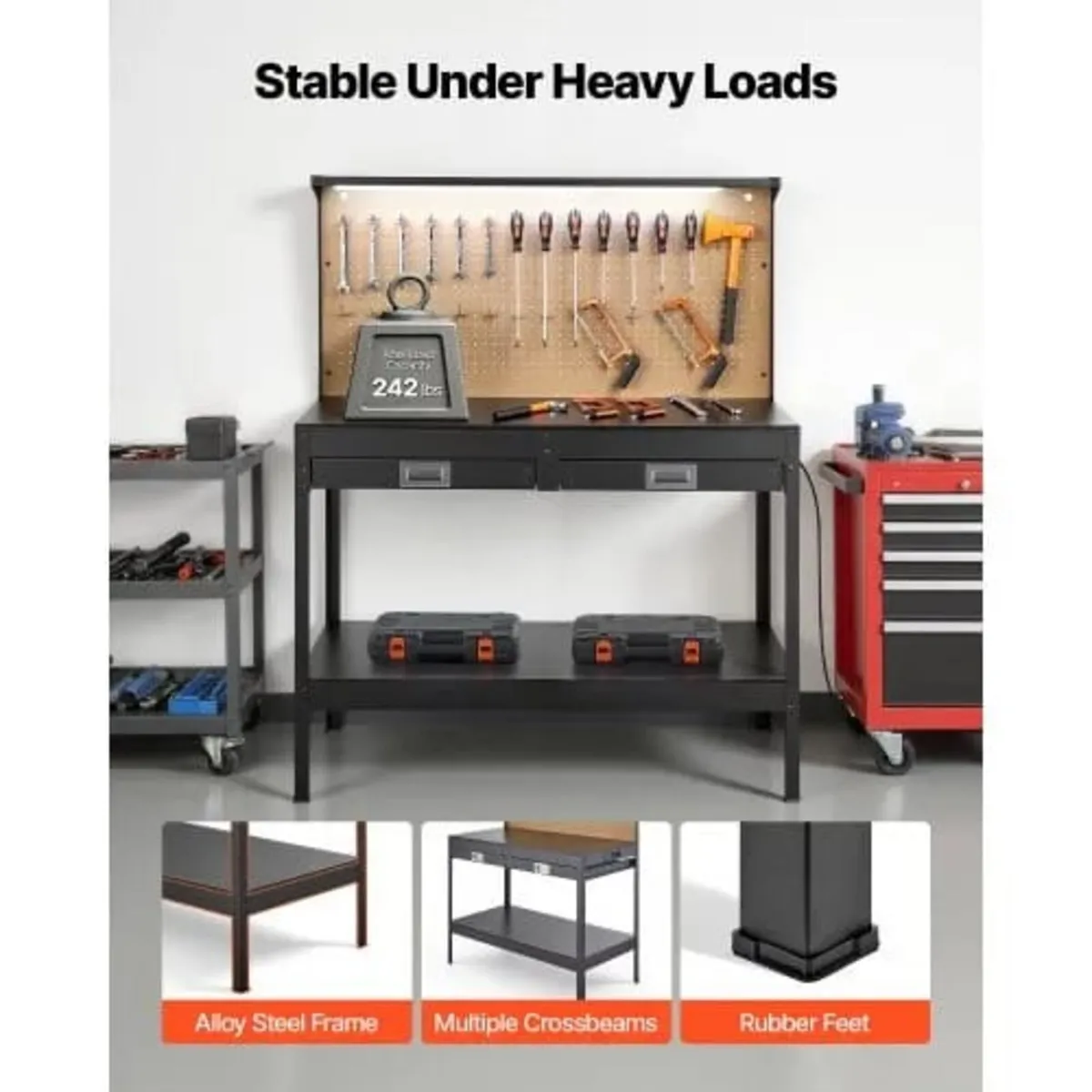 Hardwood Workbench, 110 kg Weight Capacity, 1200 m - Image 2