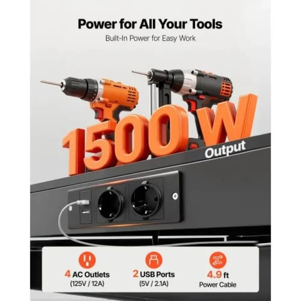 Hardwood Workbench, 110 kg Weight Capacity, 1200 m - Image 4