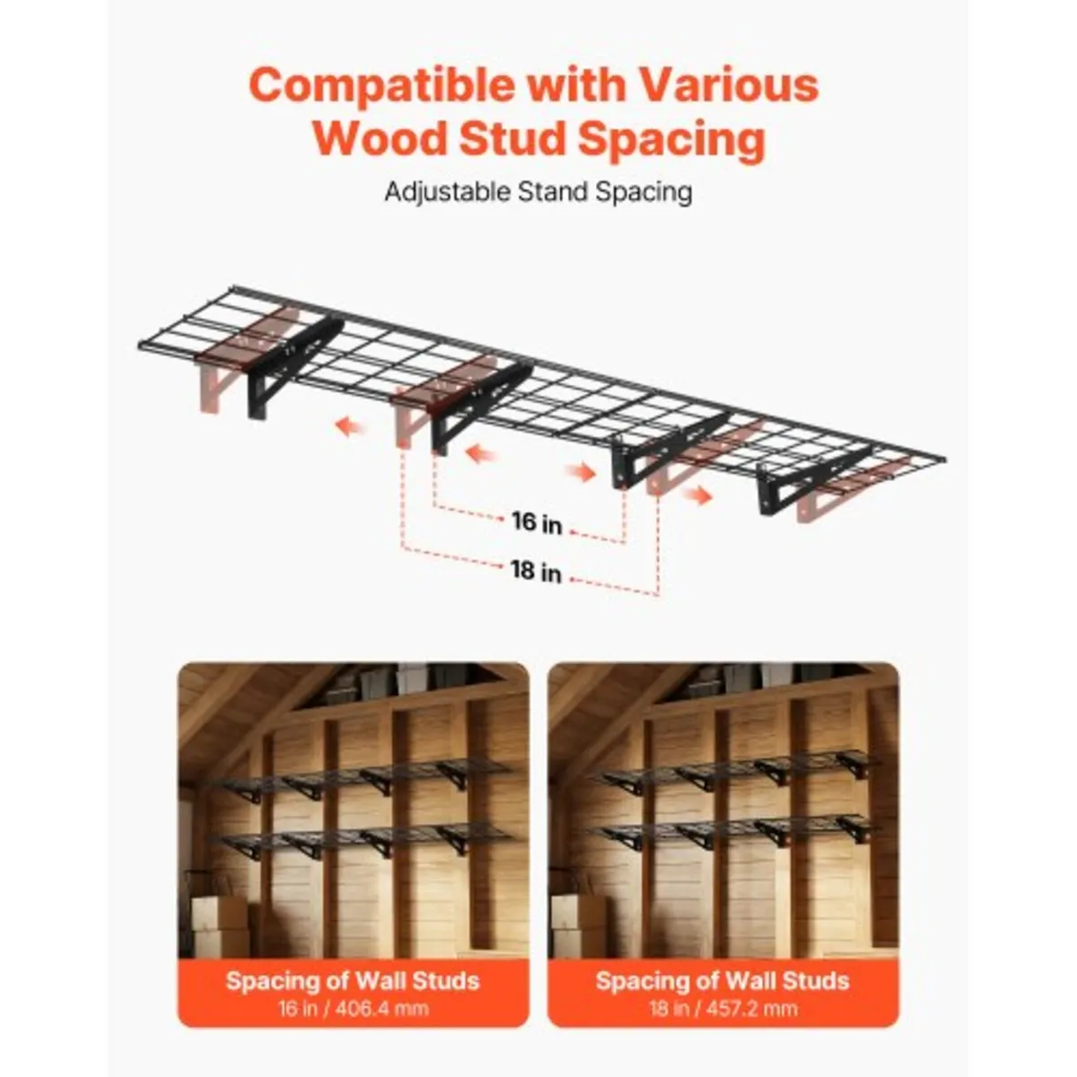 2-Tier Heavy Duty Wall Garage Shelving, 4 Pack 305 - Image 3