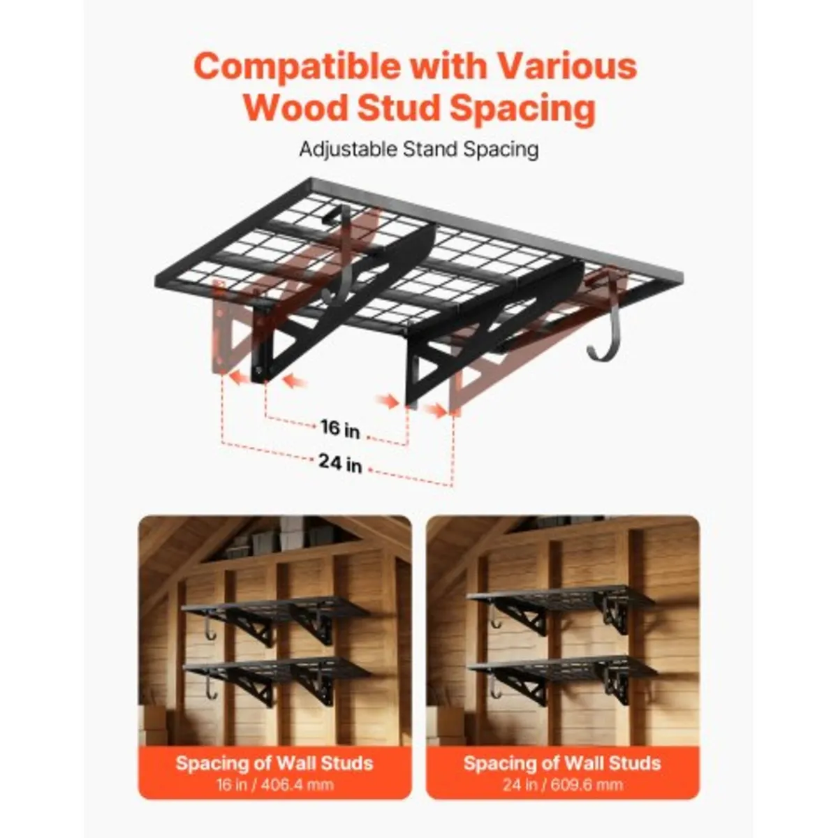 2-Tier Heavy Duty Wall Garage Shelving, 610 x 914 - Image 2