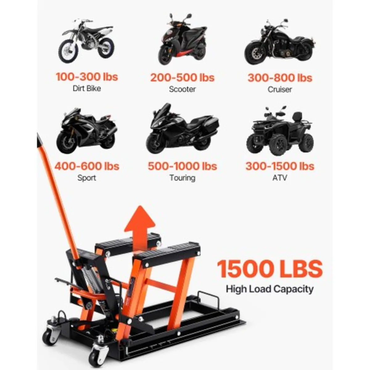 Motorcycle Hydraulic Pump Jack 680.4 kg ATV Dirt B - Image 4