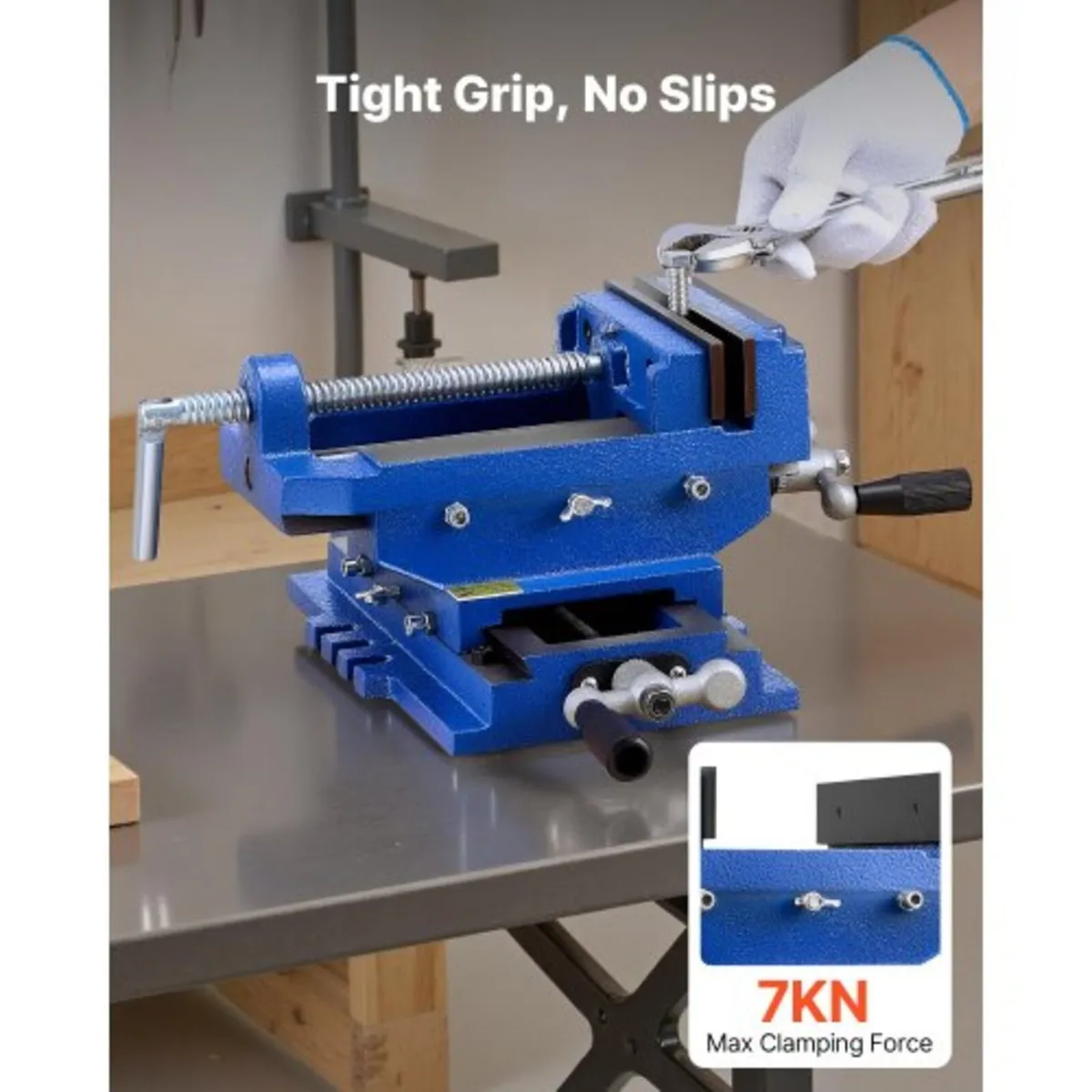 Cross Slide Drill Press Vise, 4 Inch Jaw Width, 2 - Image 3