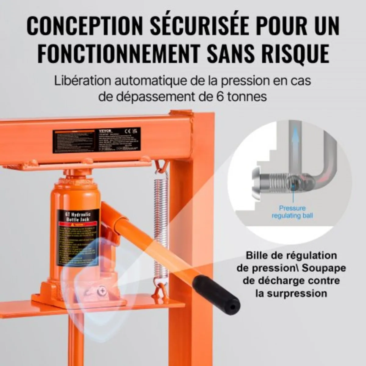 Hydraulic Shop Press 6 Ton with Press Plates H-Fra - Image 2